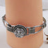 Clear Crystal Rhinestone & Silver Bangle Bracelet - VP's Jewelry