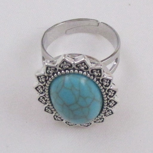 Fashion Turquoise Adjustable Ring - VP's Jewelry  