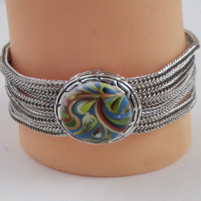 Multi-colored Swirled Cuff Bangle Bracelet - VP's Jewelry