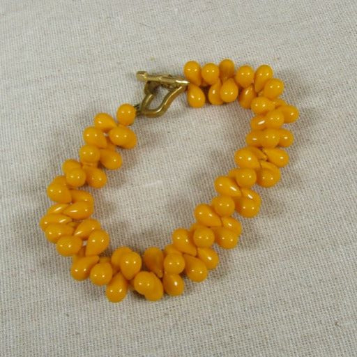 Bright Yellow Teardrop Beaded Bracelet - VP's Jewelry