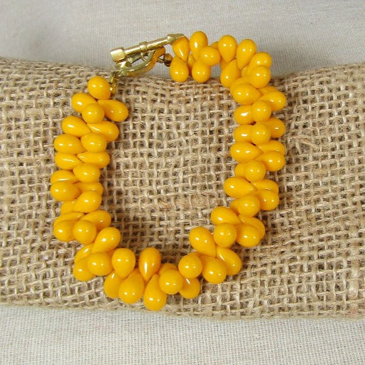Bright Yellow Teardrop Beaded Bracelet - VP's Jewelry