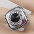 Black Rhinestone Fashion Ring Size 8