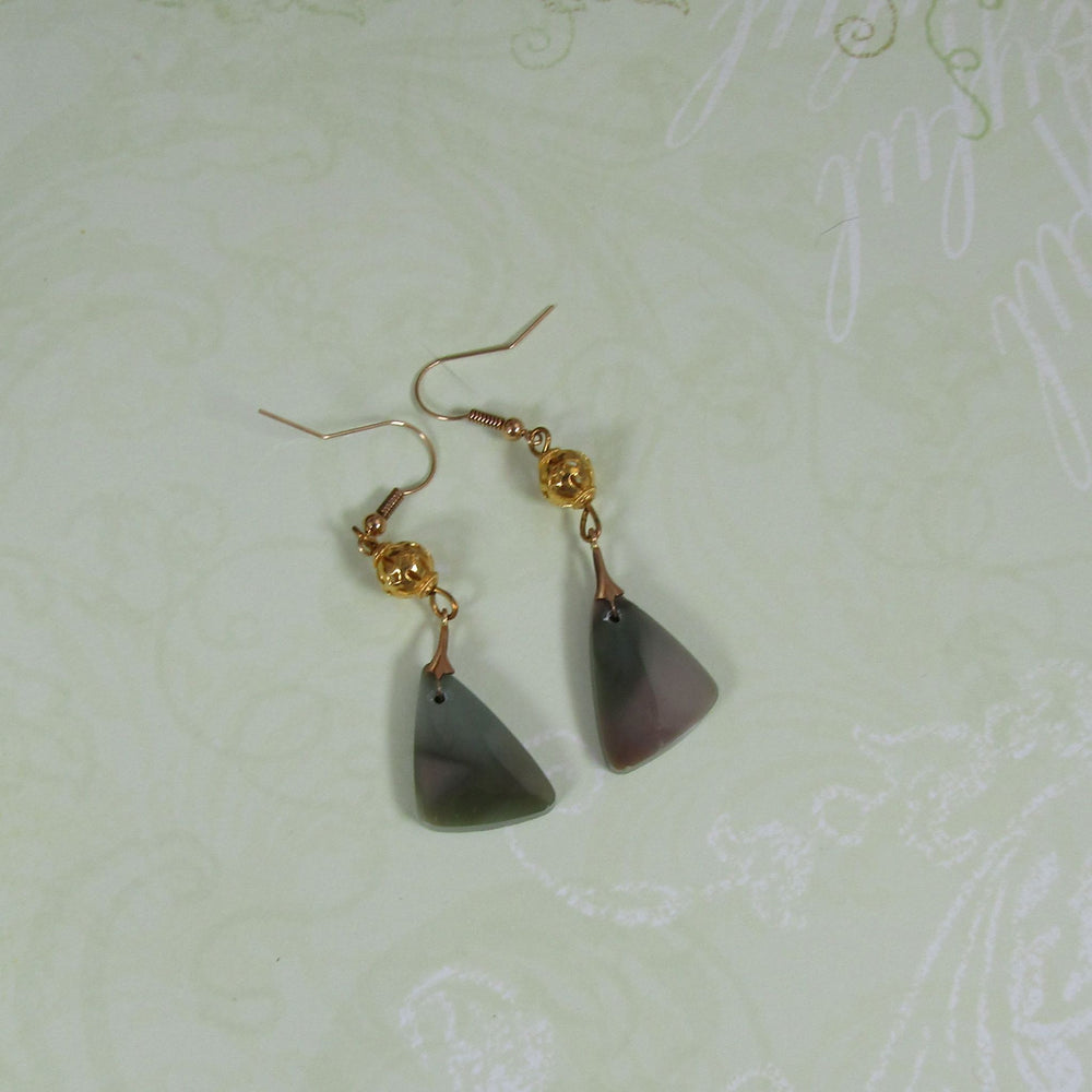 Buy Mexican Jasper Gemstone & 18K Gold Earrings
