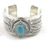 Silver Cuff Wide Bracelet with Turquoise Gemstone Accent - VP's Jewelry