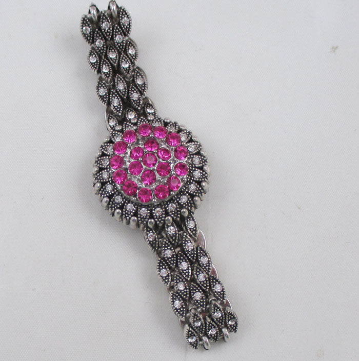 Bright Pink Crystal & Rhinestone Woman's Fashion Bracelet - VP's Jewelry
