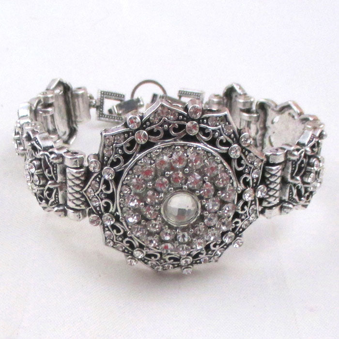 Exquisite Woman's Fashion Clear Crystal & Rhinestone Bracelet - VP's Jewelry