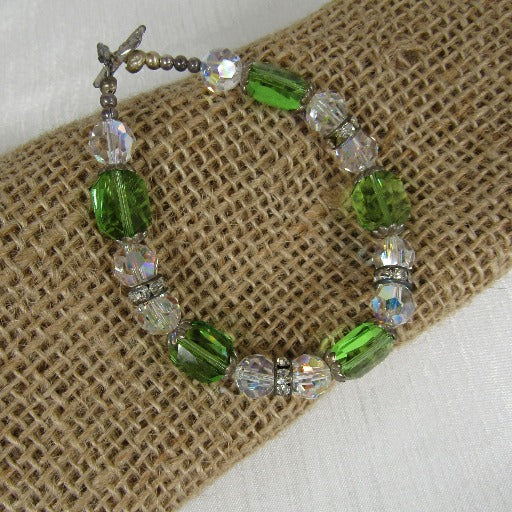 Green Crystal Beaded Bracelet - VP's Jewelry