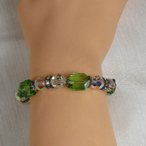 Green Crystal Beaded Bracelet - VP's Jewelry