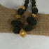 Big Bold Gold and Green Exotic Bead Necklace - VP's Jewelry