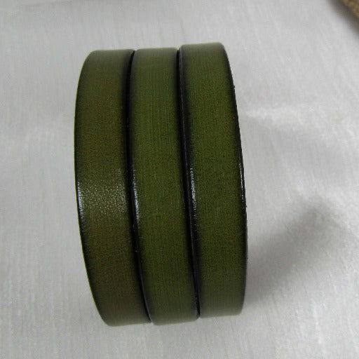 Green Triple Strand Leather Cuff Bracelet - VP's Jewelry