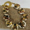 Handmade Kazuri Bracelet in Cream & Brown & Gold Fair Trade Beads - VP's Jewelry