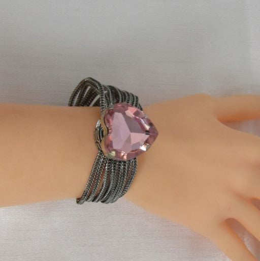 Big Pink Heart Bracelet - VP's Jewelry