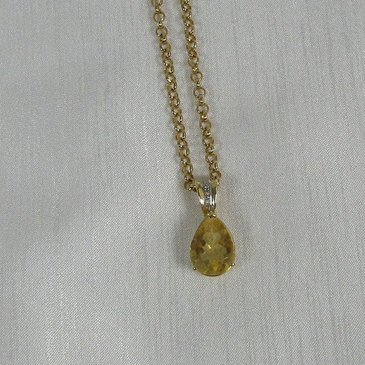 Classic Citrine Gemstone Pendant Necklace - VP's Jewelry