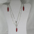 Double Strand Silver Chain Necklace with Sea Glass Pendant & Earrings - VP's Jewelry