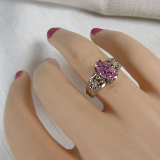 Pink Cubic Zirconia Fashion Ring Size 7