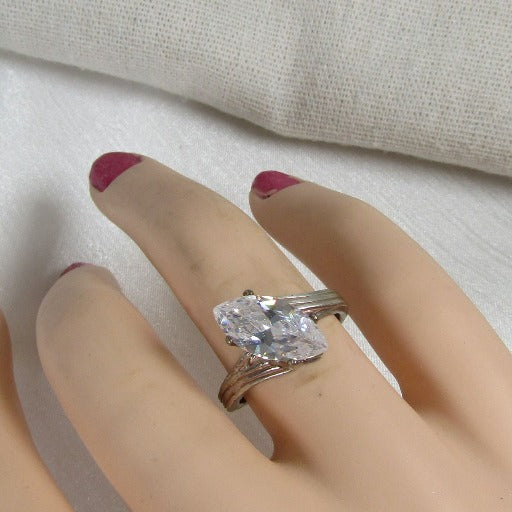 Sparkly White Topaz Ring
