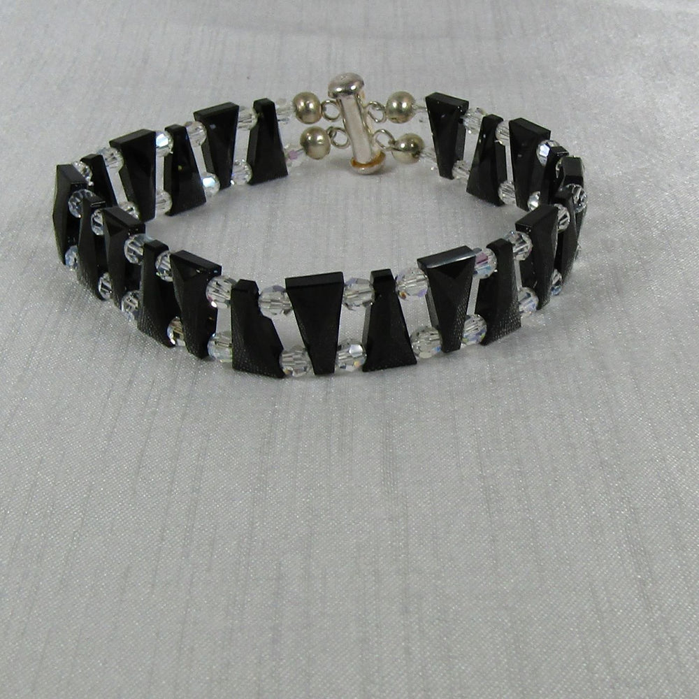 Black Crystal Cuff Bracelet - VP's Jewelry