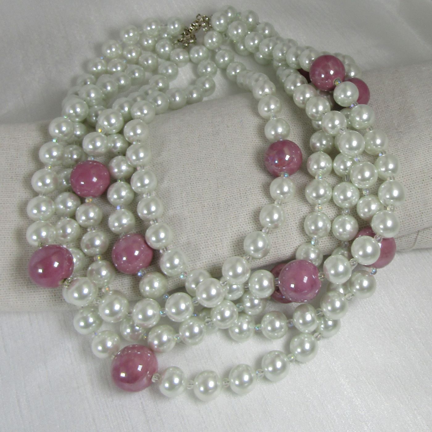 Big Bold Statement Pearl Necklace 5 Strands - VP's Jewelry