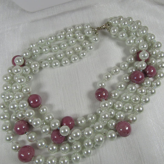 Big Bold Statement Pearl Necklace 5 Strands - VP's Jewelry