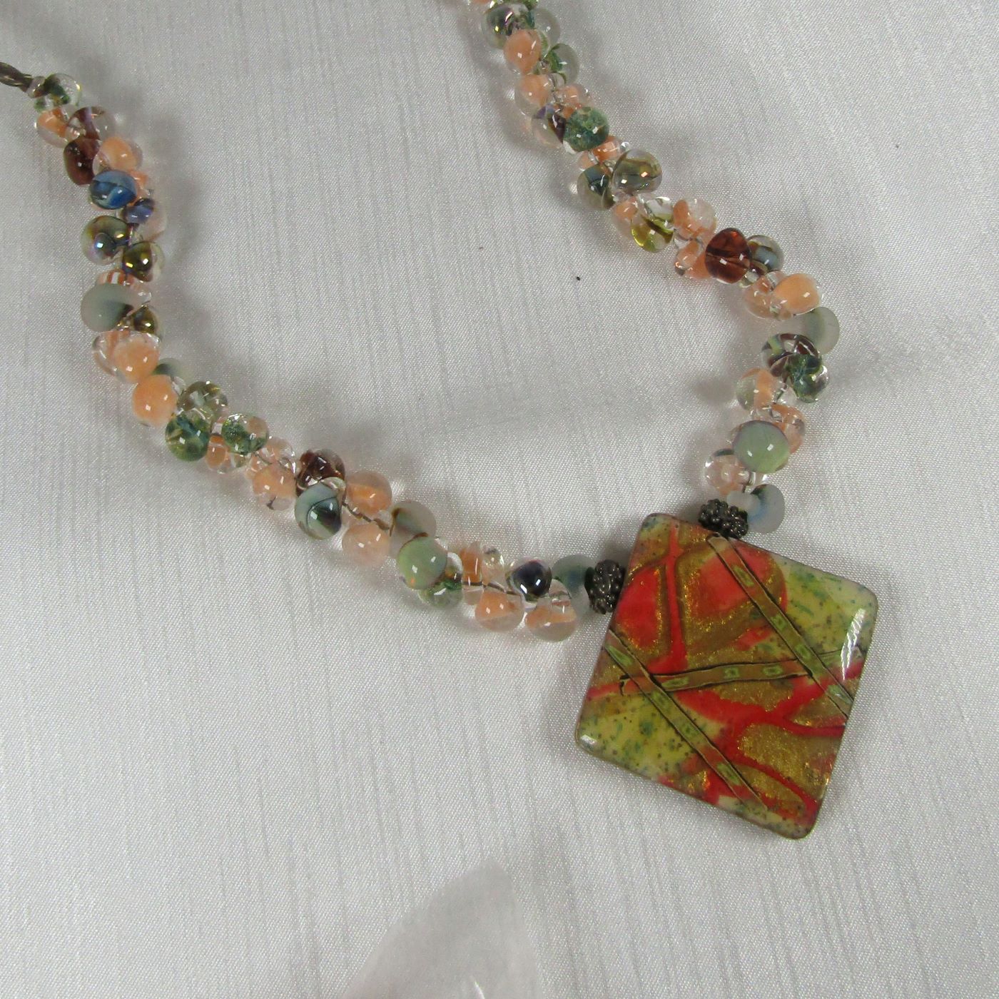 Peach Handmade Artisan Bead Necklace - VP's Jewelry