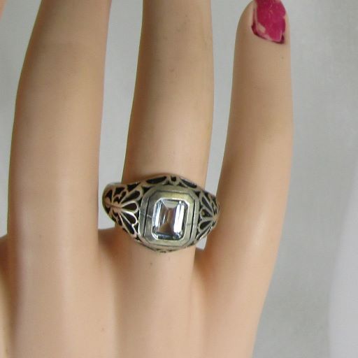 Aquamarine Gemstone Right Hand Ring