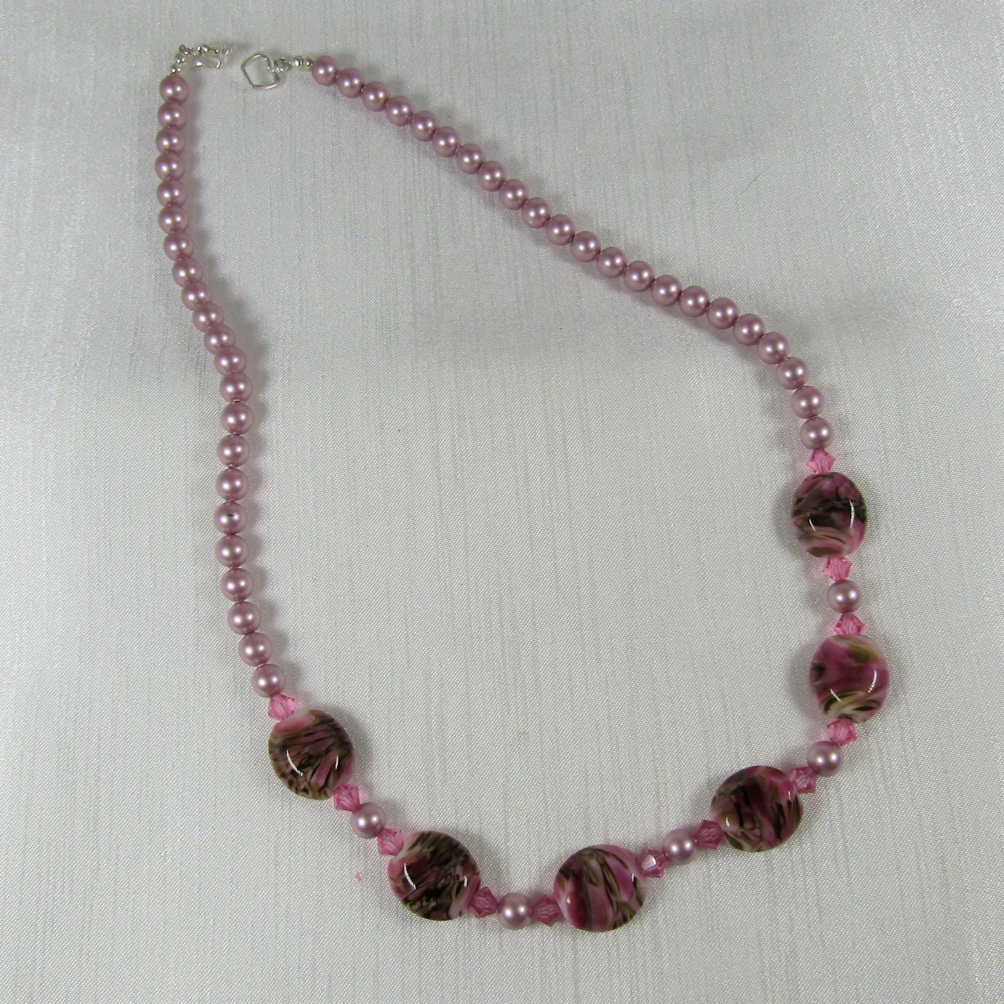 Pink Pearl & Handmade Artisan Bead Necklace - VP's Jewelry  
