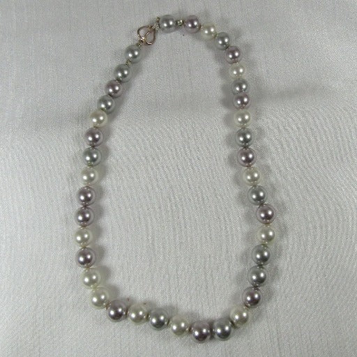 Shell Pink Pearl Necklace Hand Knotted