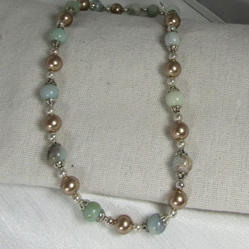 Amazonite and Pearl Necklace - VP's Jewelry