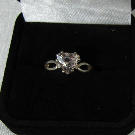Morganite Trillion Cut Gemstone Ring Size 7