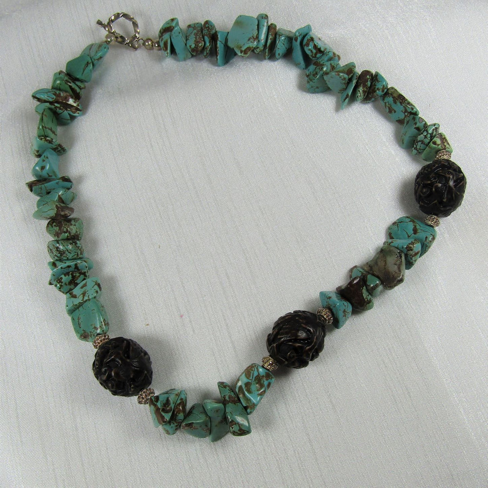 Chunky Turquoise Nugget Necklace - VP's Jewelry