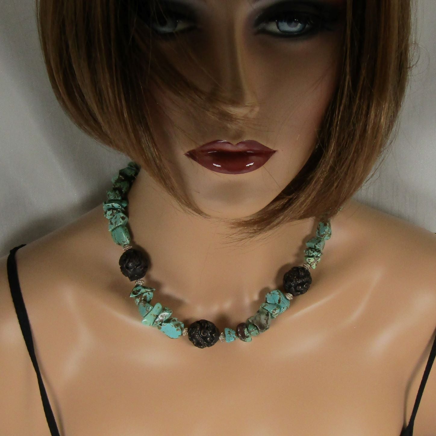 Chunky Turquoise Nugget Necklace - VP's Jewelry