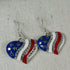 American Flag Heart Earrings Silver - VP's Jewelry