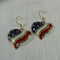 American Flag Heart Earrings Gold - VP's Jewelry