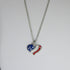 American Flag Heart Charm Pendant Necklace Silver - VP's Jewelry