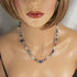 Navy Blue & White Handcrafted Artisan Bead Necklace - VP's Jewelry