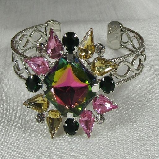 Multi-colored Crystal Cuff Bracelet - VP's Jewelry