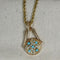 Crystal & Turquoise Pendant Necklace Gold - VP's Jewelry