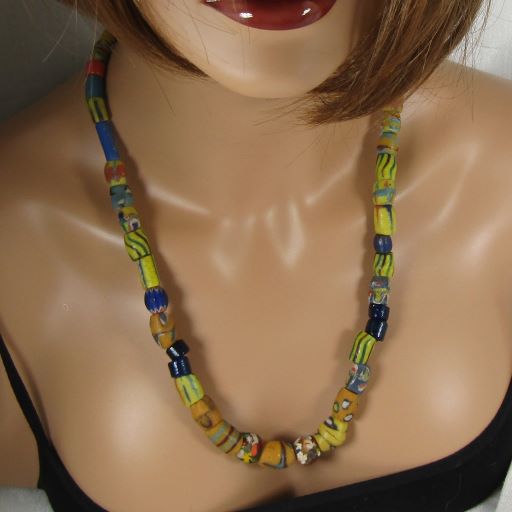 Mixed African Trade Bead Necklace Inspiring Jewelry - VP's Jewelry  