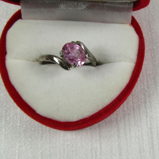 Blush Topaz Gemstone Fashion Right Hand Ring Size 6
