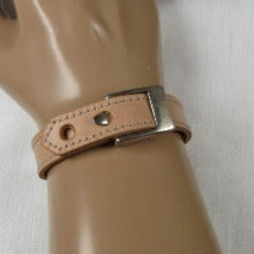 Man's Tan Leather Bracelet with a Twist - VP's Jewelry