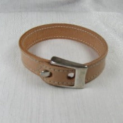 Man's Tan Leather Bracelet with a Twist - VP's Jewelry