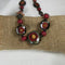 Honey Maroon & Black Kazuri Necklace Fair Trade Beads - VP's Jewelry  