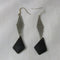 Seashore Inspired Black Sea Glass & Silver Mesh Drop Earrings - VP's Jewelry