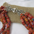 Handmade Statement Red Necklace Five Strand African Trade Beads