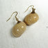 beige sea shell drop earrings