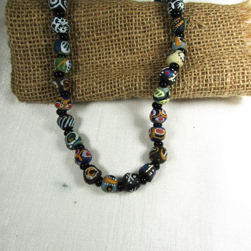 Long African Trade Bead Necklace