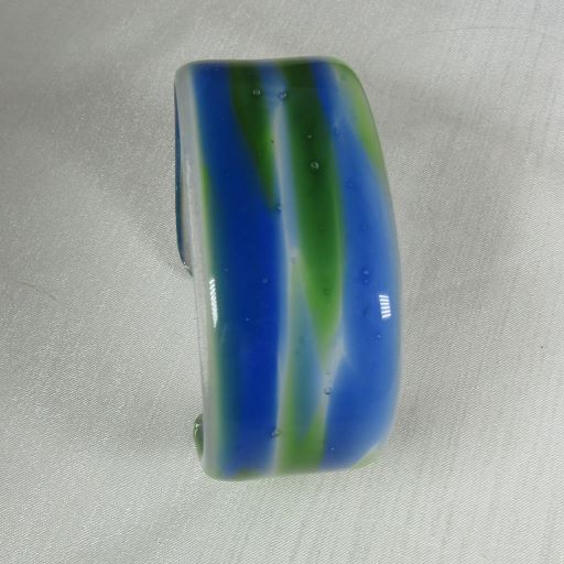 Blue & green Handmade glass artisan cuff bracelet