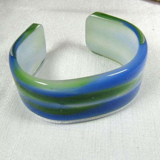 Blue & Green Handmade Artisan  Cuff Big Bangle Bracelet