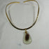 Jasper Gemstone Pendant on Gold Neck Wire Necklace