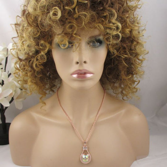A/B Crystal & Rose Gold Pendant Necklace - VP's Jewelry
